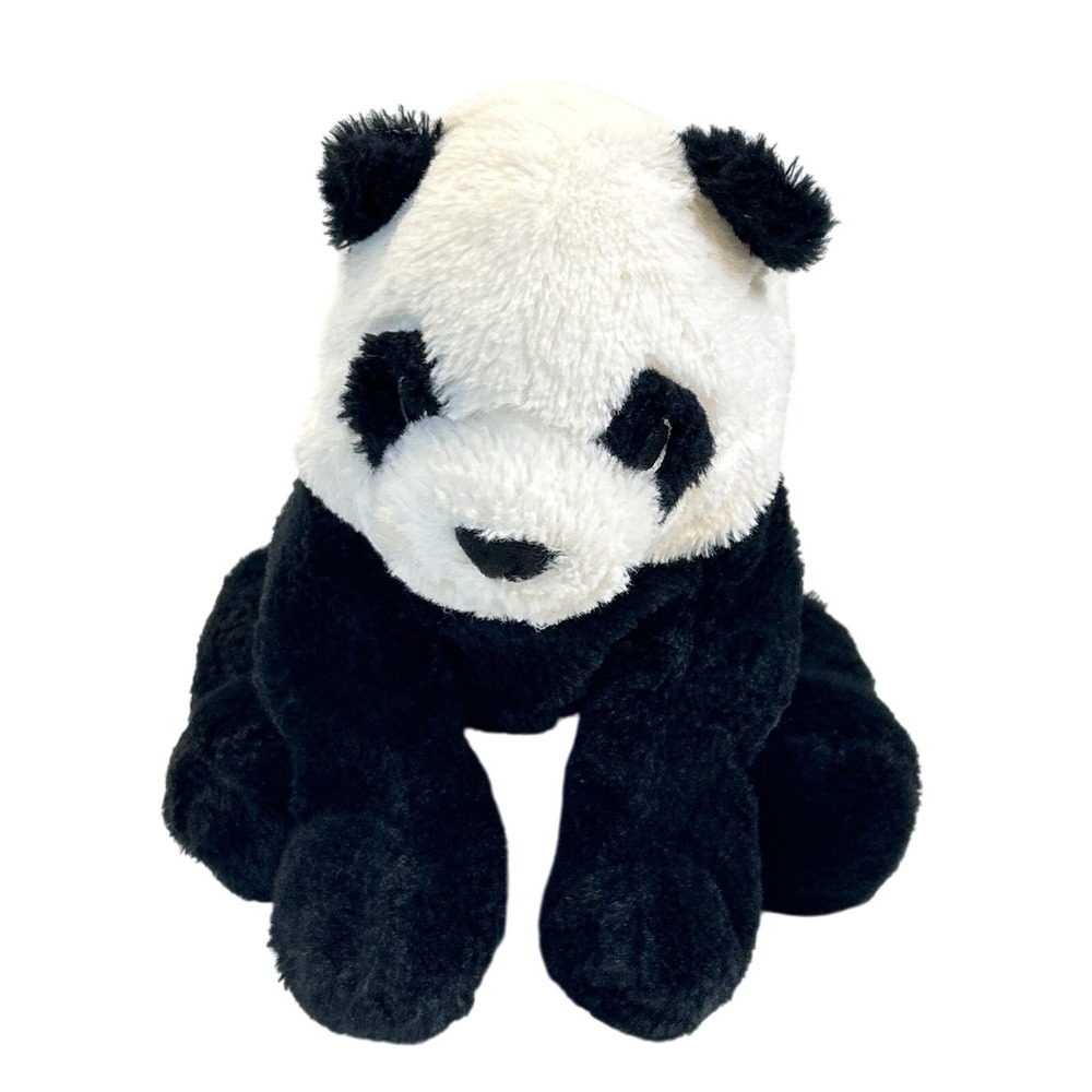 Ikea Kramig Panda Bear 13" Plush Toy Black White Stuffed Animal Embroidered Eyes